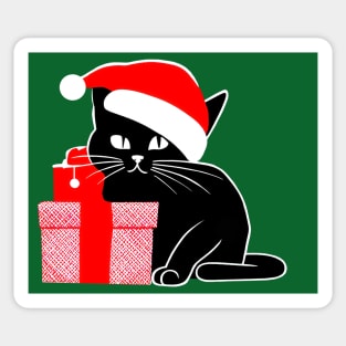 Black Christmas Cat Sticker